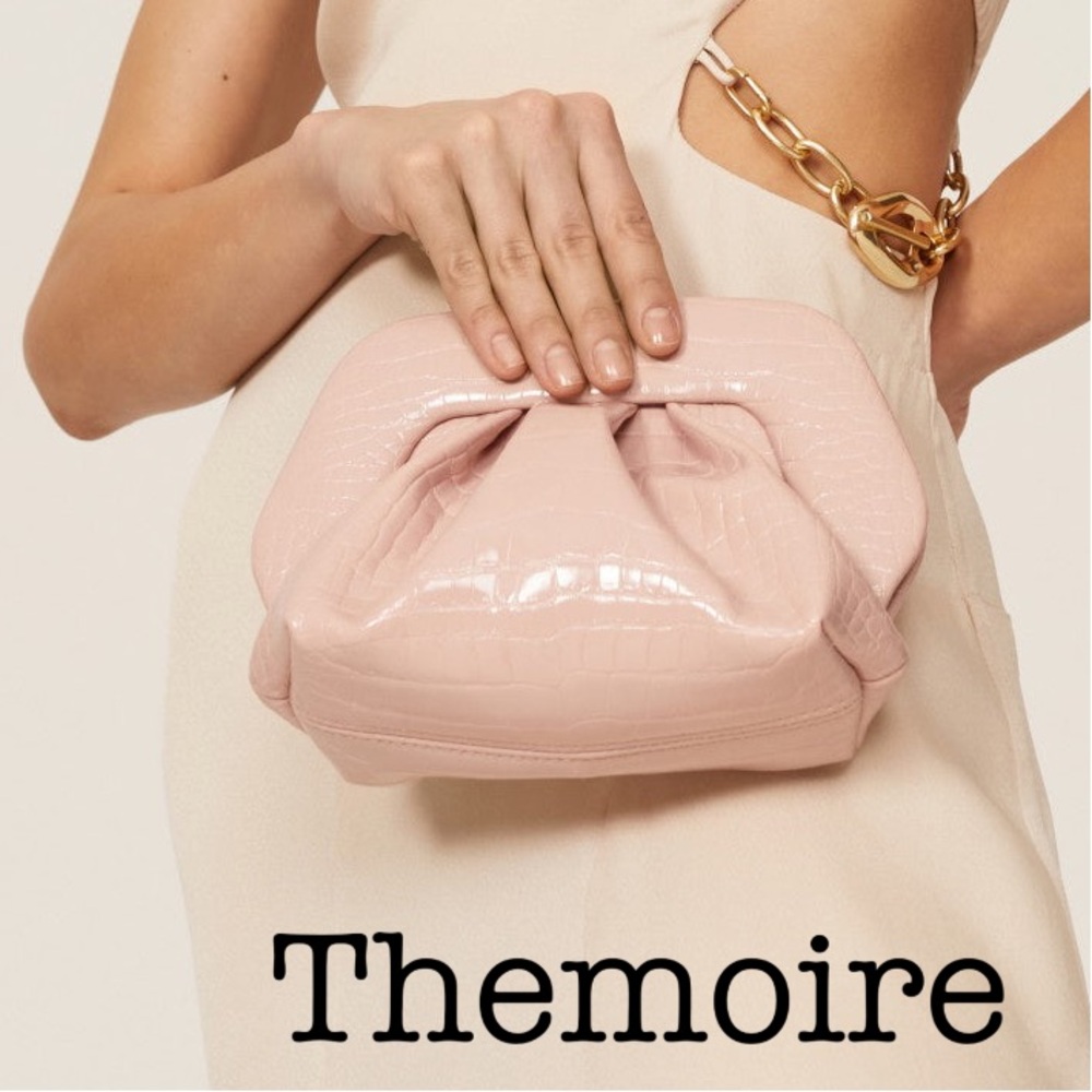 Themoire Mini Gia Pink Snakeskin Clutch Bag